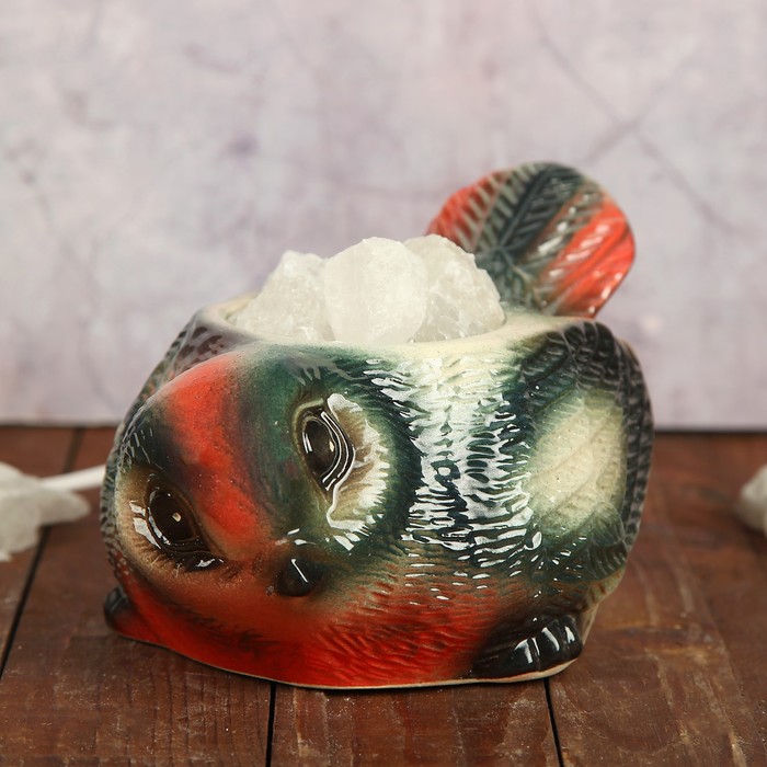 Соляной светильник "Синица" малый керамика, 7 х 10 х 15 см, микс