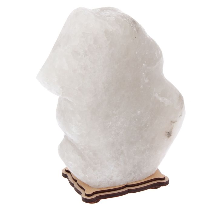 Соляной светильник "Собака" большой 19 х 16 х 6 см, деревянный декор, цельный кристалл