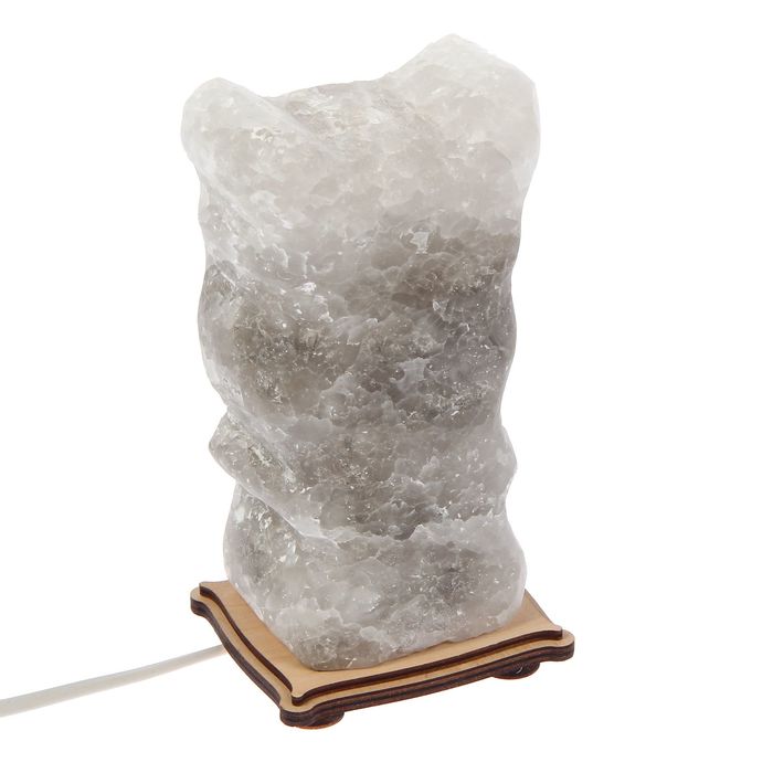 Соляной светильник "Сова" малый 16 х 8 х 6 см, деревянный декор, цельный кристалл