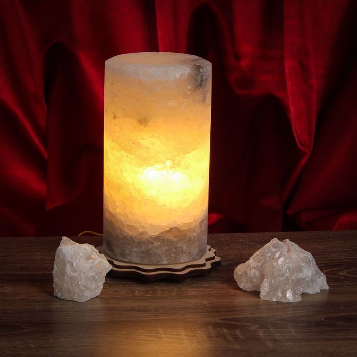 Соляной светильник "Цилиндр" D-10, h-18 см, цельный кристалл