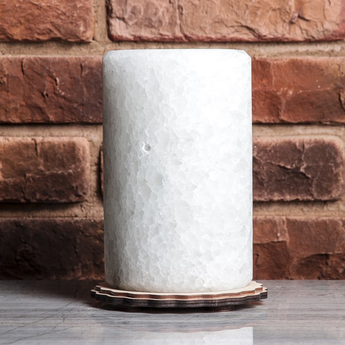 Соляной светильник "Цилиндр" D-12, h-18 см, цельный кристалл