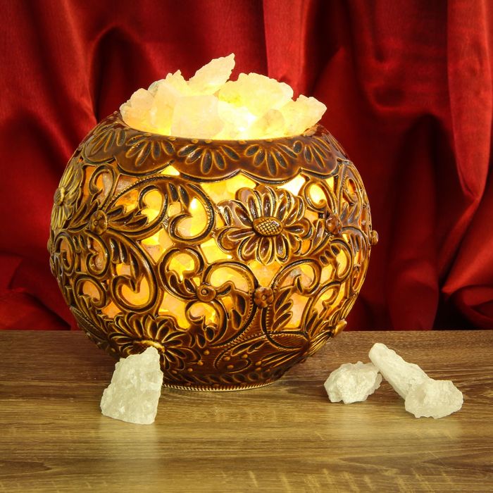 Соляной светильник "Шар" большой керамика 18 х 20 см