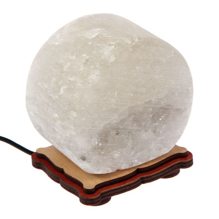 Соляной светильник USB "Радуга КРУГ" 8х8 см, цветной, цельный кристалл