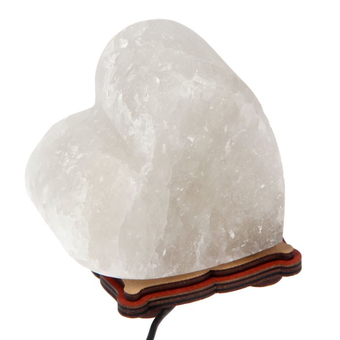 Соляной светильник USB "Радуга СЕРДЦЕ", 8х8 см, цветной, цельный кристалл