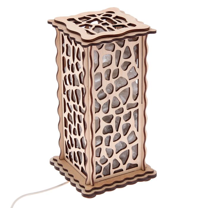 Соляной светильник "Камешки" 20 х 12 см, деревянный декор