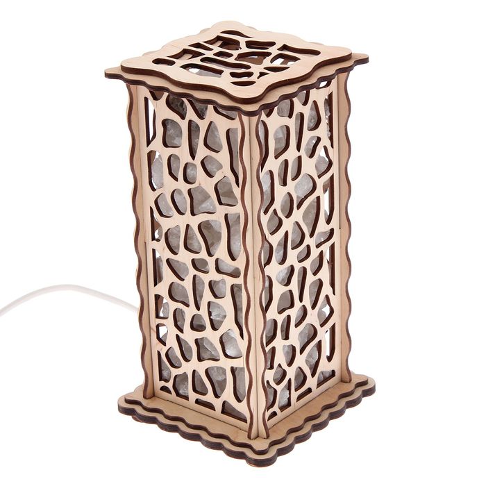 Соляной светильник "Камешки" 20 х 12 см, деревянный декор