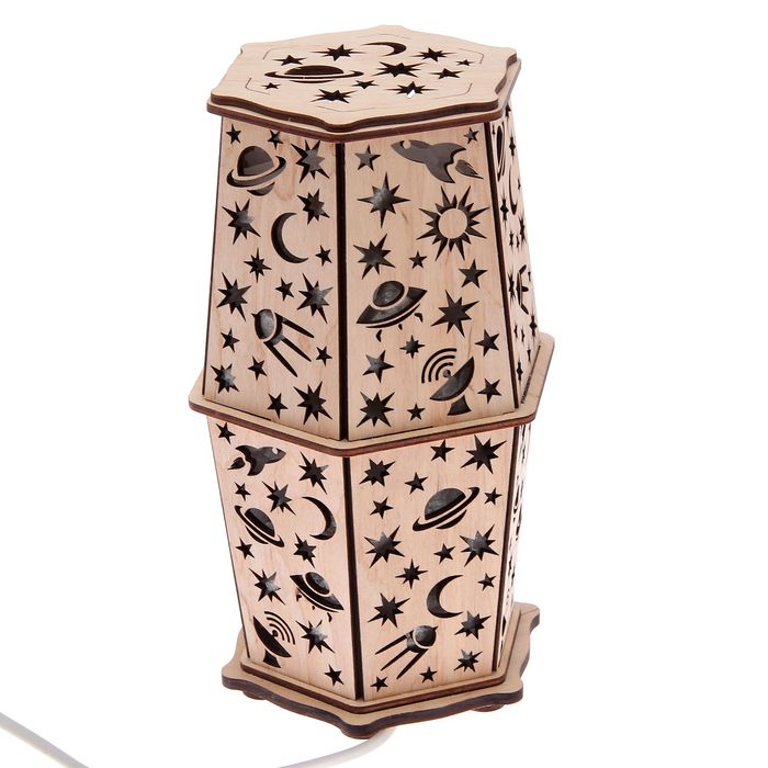 Соляной светильник "Космос" 25 х 15 см, деревянный декор