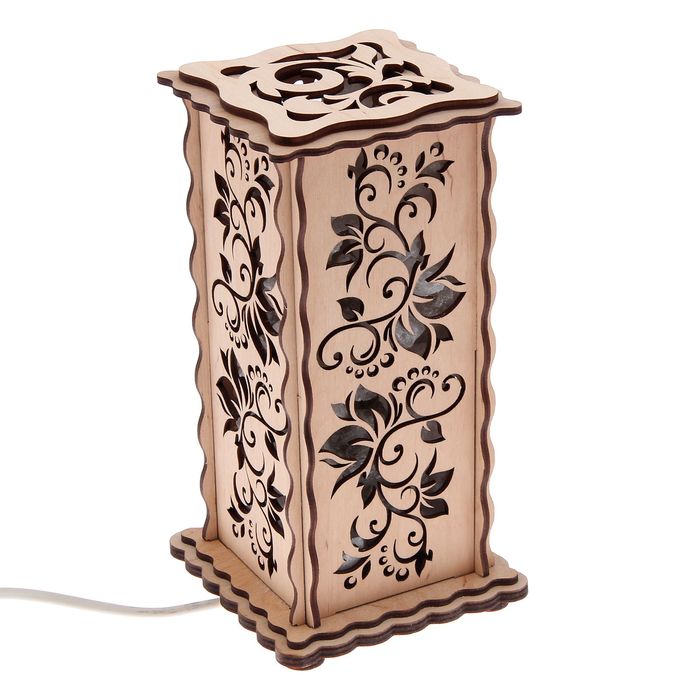 Соляной светильник "Лоза" 20 х 12 см, деревянный декор