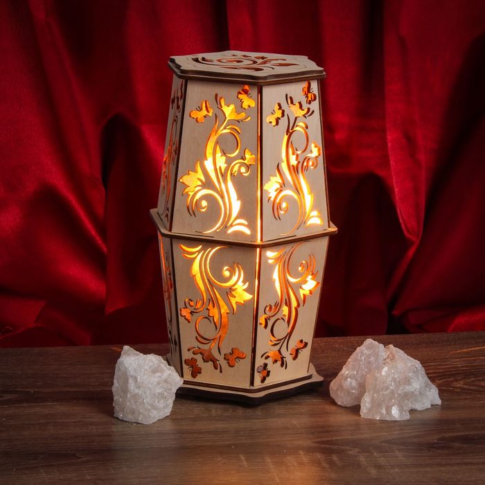 Соляной светильник "Лоза" 25 х 15 см, деревянный декор