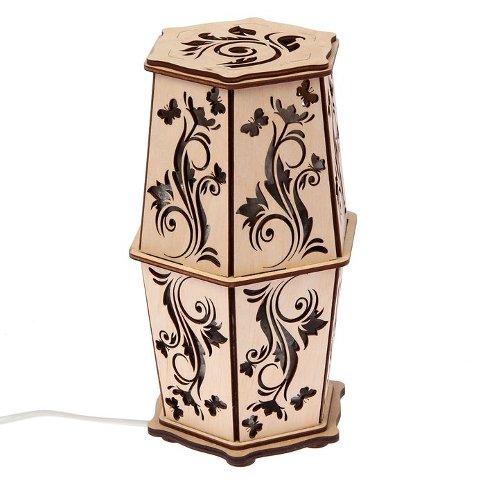 Соляной светильник "Лоза" 25 х 15 см, деревянный декор