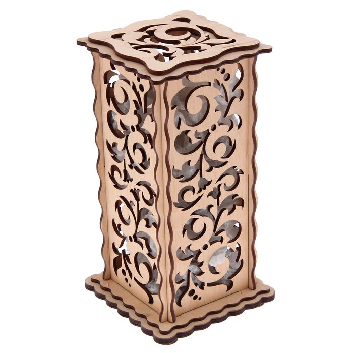 Соляной светильник "Узор", 20 х 12 см, деревянный декор