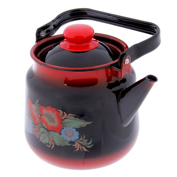 Набор посуды "Шиповник", 4 предмета: кастрюли 2 л; 3 л; 5,5 л, чайник 3,5 л