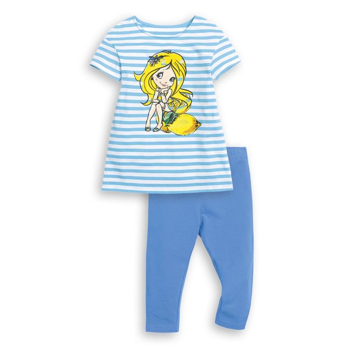 Комплект (туника+лосины) для девочки, рост 86 см, цвет белый