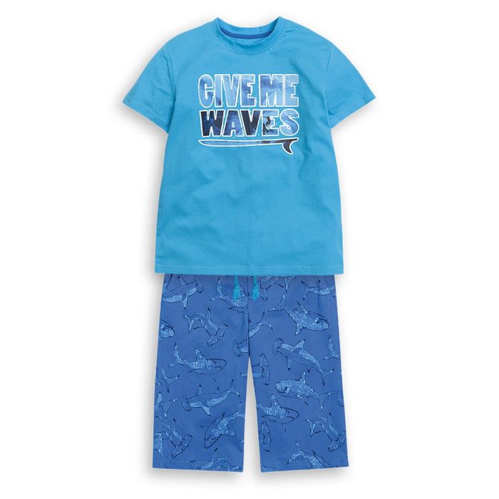 Комплект (футболка+шорты) для мальчика, рост 128 см, цвет голубой