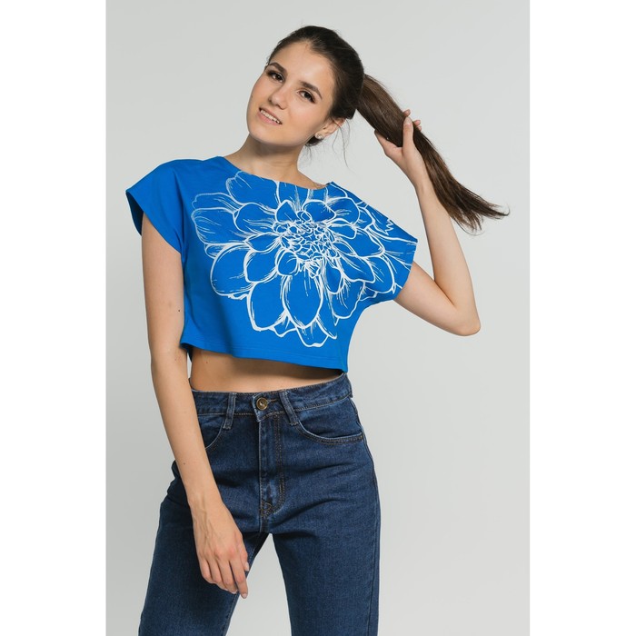 Футболка "кроп-топ" М-768/1-02 цвет МИКС, р-р 46