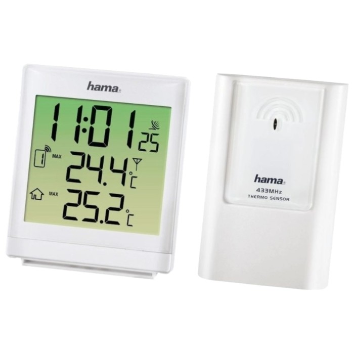 Метеостанция Hama EWS-870 H-113984, беспроводной датчик, часы, белая