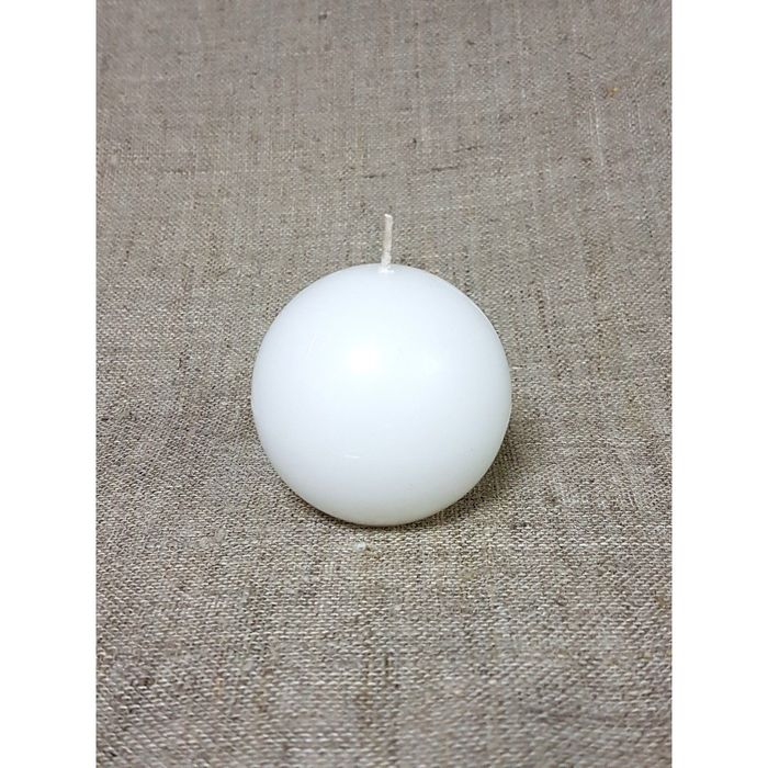 Свеча "Ручная работа" "шар" 6 см. белый