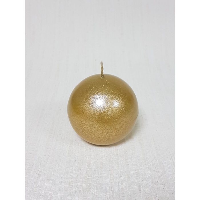 Свеча "Ручная работа" "шар" 6 см. золотой