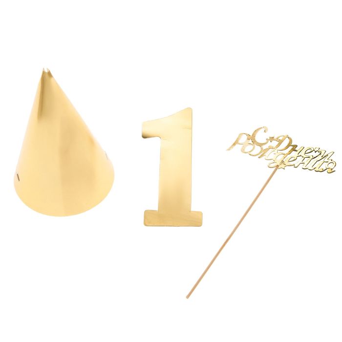 Набор из золотого картона "1 год"