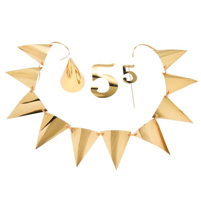 Набор из золотого картона "5 лет"