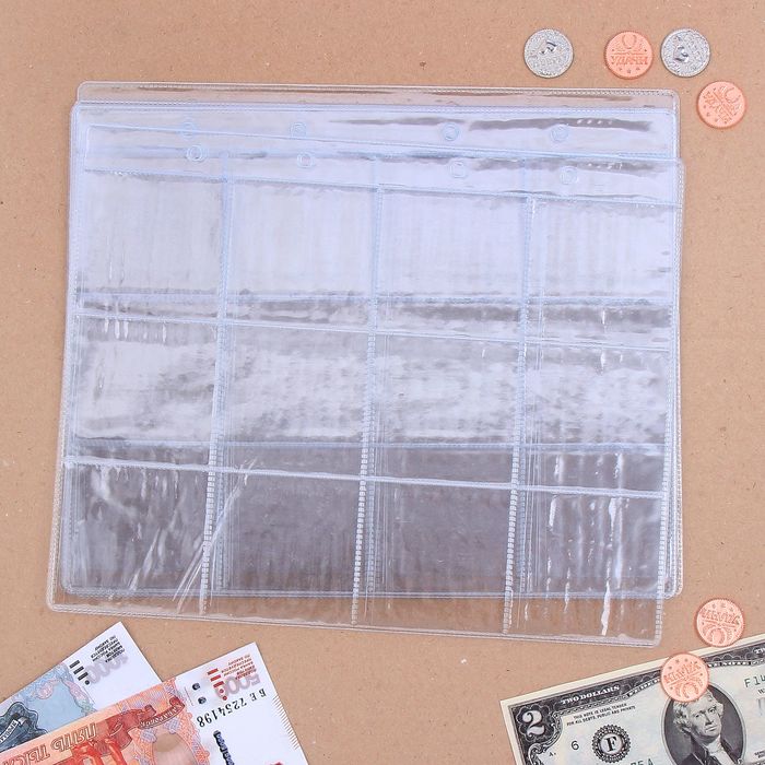 Лист для монет, 12 ячеек