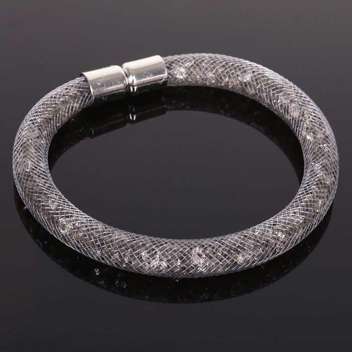 Браслет со стразами "Стардаст" стиль, цвет серый