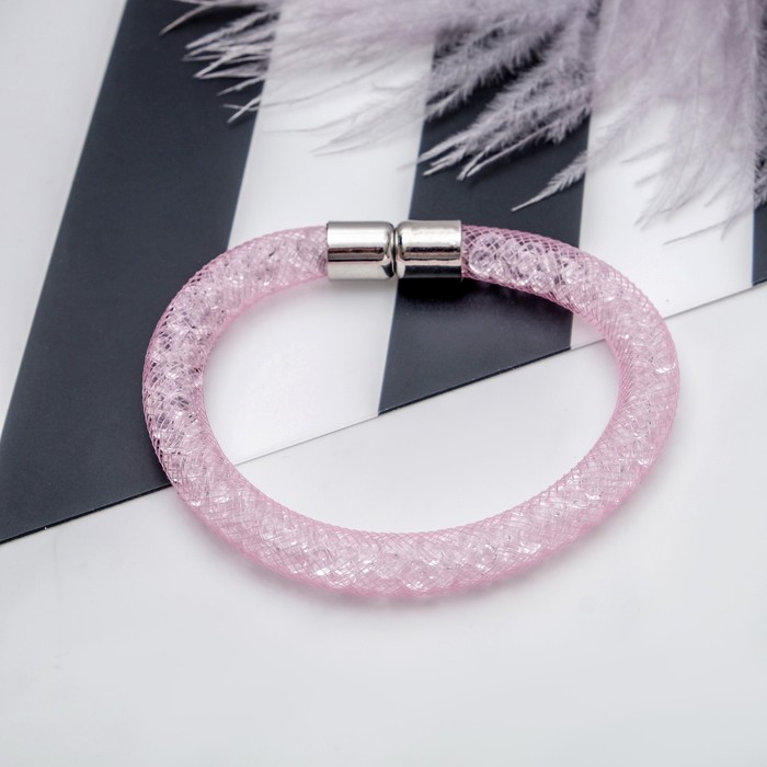 Браслет со стразами "Стардаст" стиль, цвет розовый