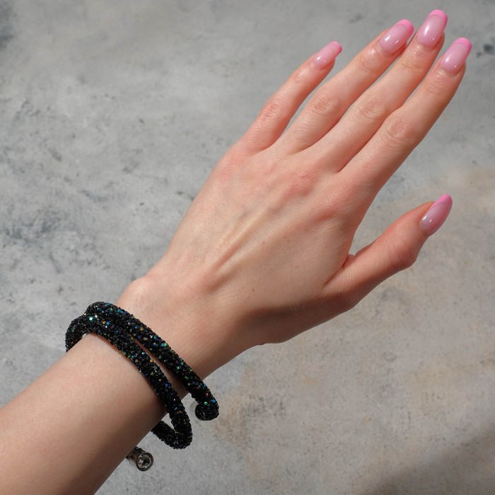 Браслет-пружинка "Шанталь" 2 ряда, цвет сапфировый