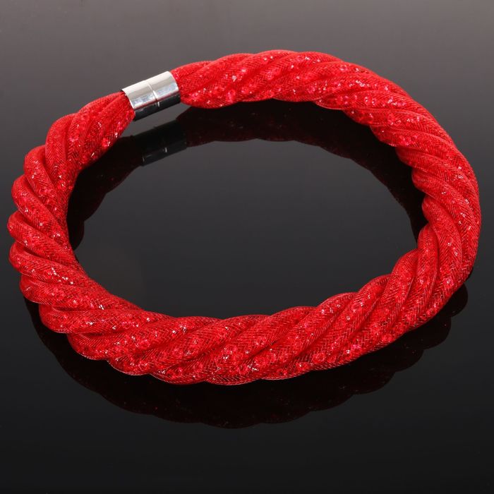 Бусы 6 нитей "Стардаст" плетение, цвет красный, 50см