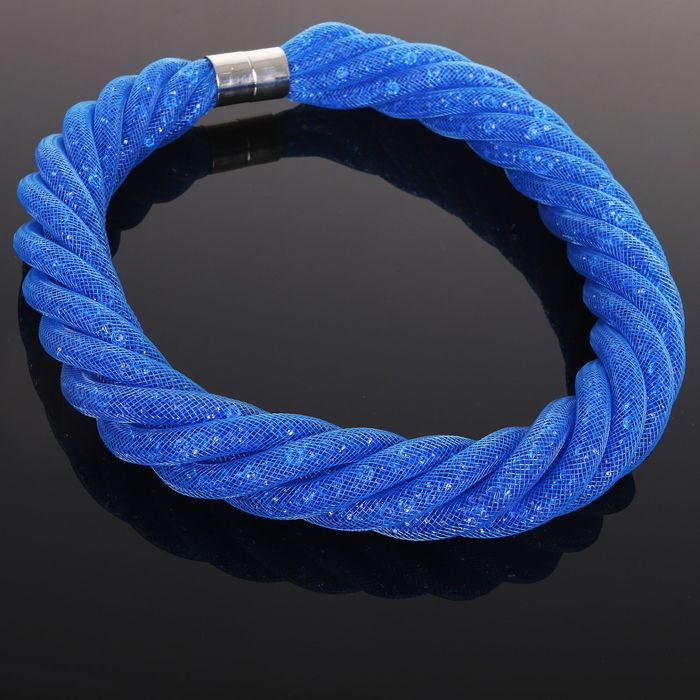 Бусы 6 нитей "Стардаст" плетение, цвет синий, 50см