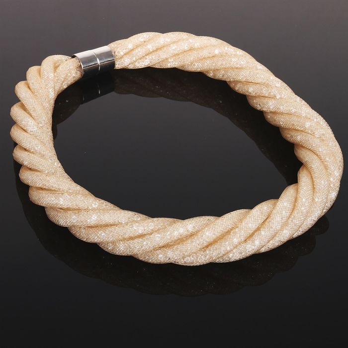 Бусы 6 нитей "Стардаст" плетение, цвет бежевый, 50см