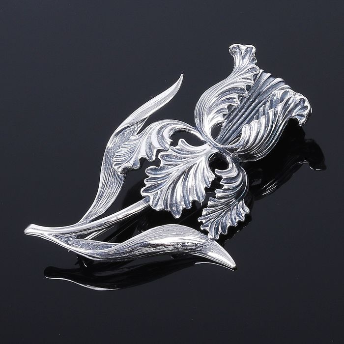 Брошь "Кемпфира", цвет чернёное серебро