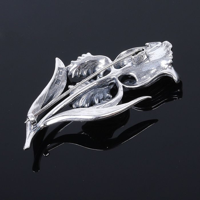 Брошь "Кемпфира", цвет чернёное серебро