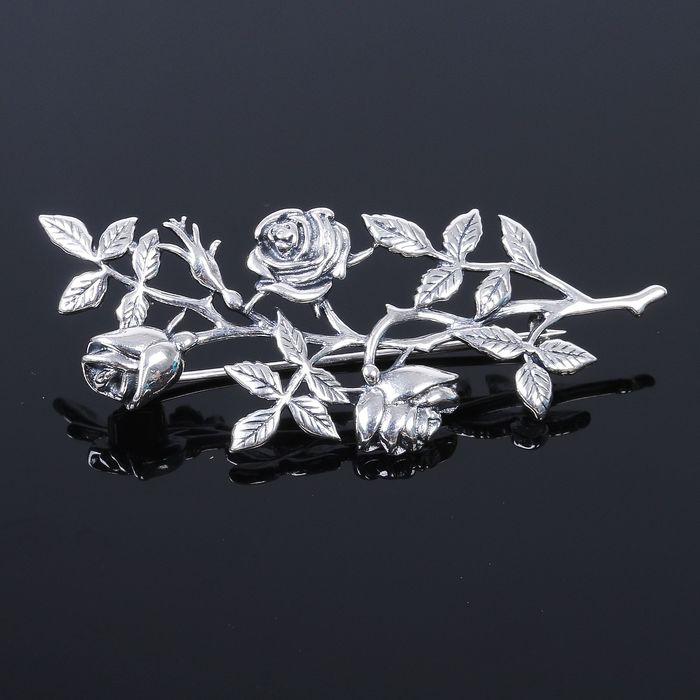 Брошь "Вендела", цвет чернёное серебро