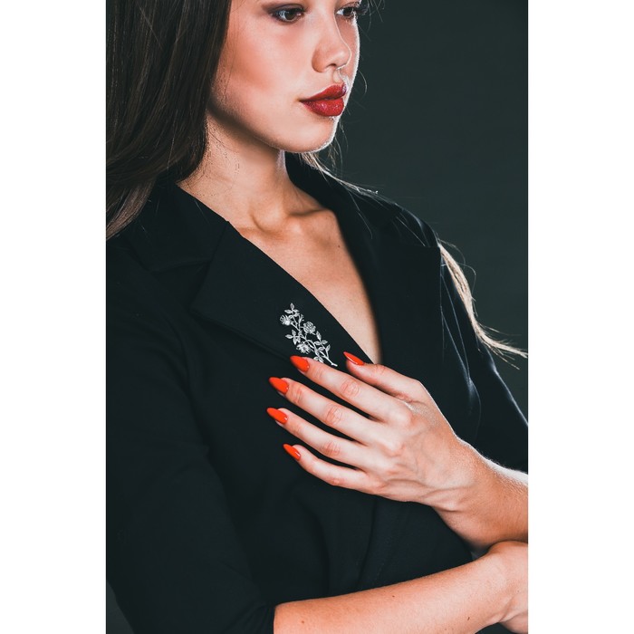 Брошь "Вендела", цвет чернёное серебро