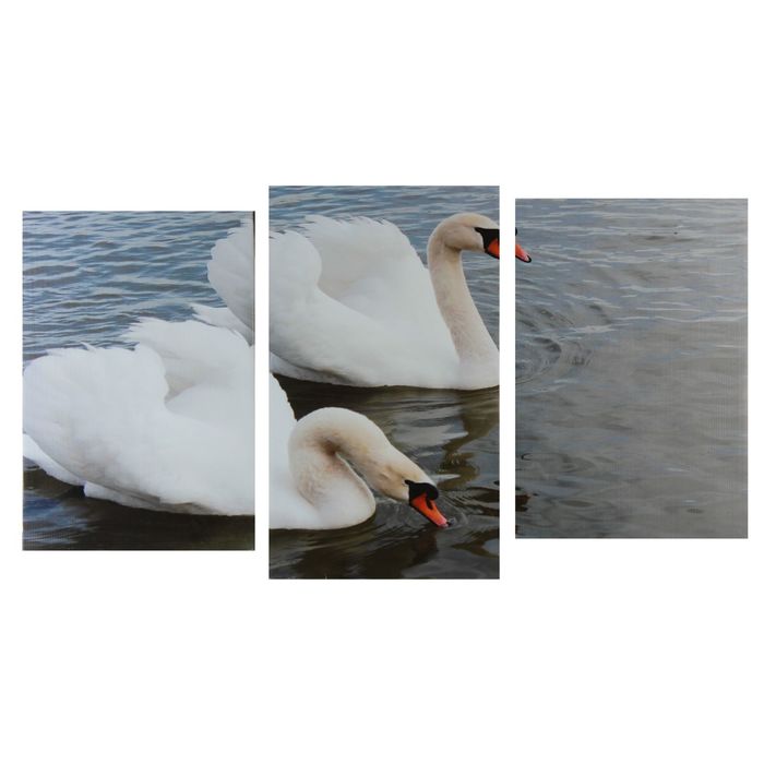Модульная картина на подрамнике "Белые лебеди"