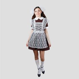 

Костюм "Выпускница", платье, фартук гипюр, банты 2 шт, размер 42-44