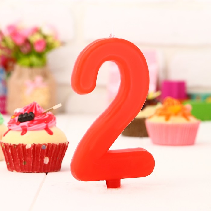 Свеча в торт цифра Дисней 2 "С Днем рождения", Тачки