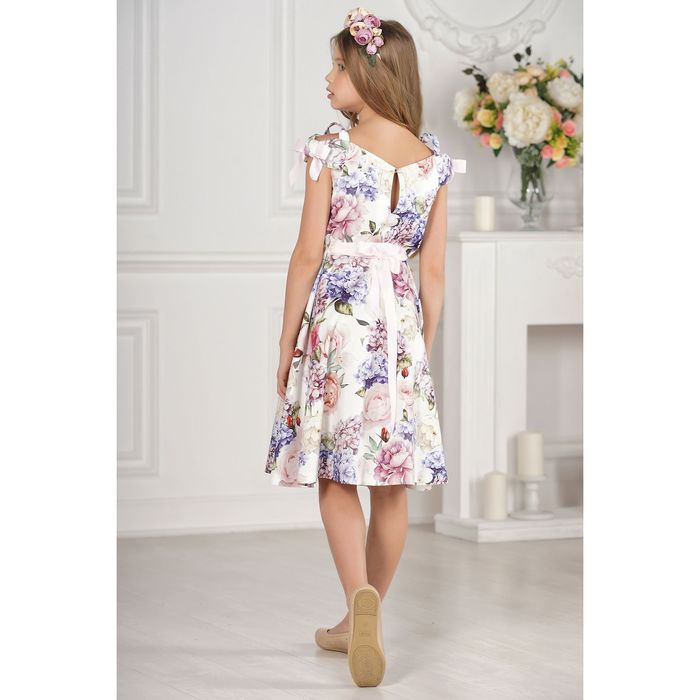 Платье для девочки family look разноцветное, р-р 36, рост 122 см