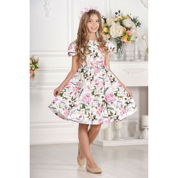 Платье для девочки family look разноцветное, р-р 30, рост 104 см