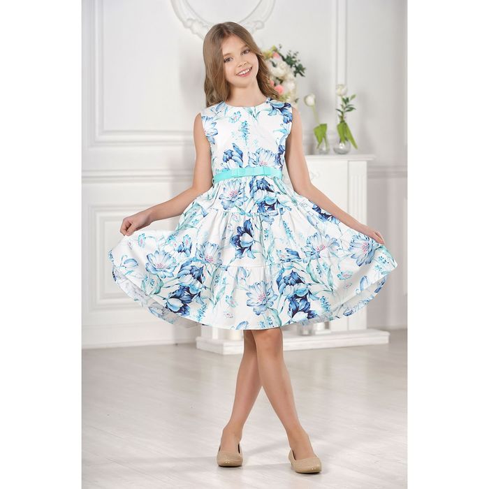 Платье для девочки family look цвет белый, р-р 28, рост 98 см