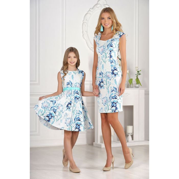 Платье для девочки family look цвет белый, р-р 28, рост 98 см