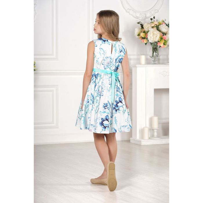 Платье для девочки family look цвет белый, р-р 36, рост 122 см