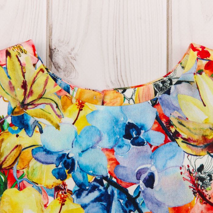 Платье для девочки family look разноцветное, р-р 32, рост 110 см