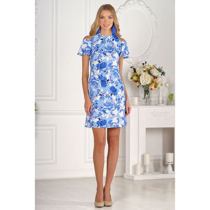 Платье женское, размер 50, рост 170 см, цвет синий