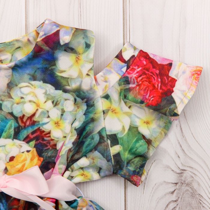 Платье для девочки family look разноцветное, р-р 30, рост 104 см