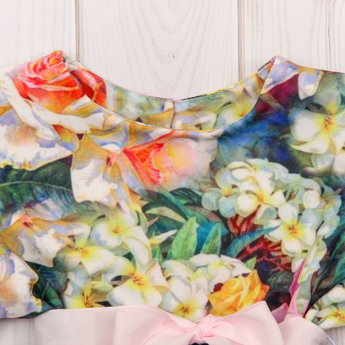 Платье для девочки family look разноцветное, р-р 34, рост 116 см