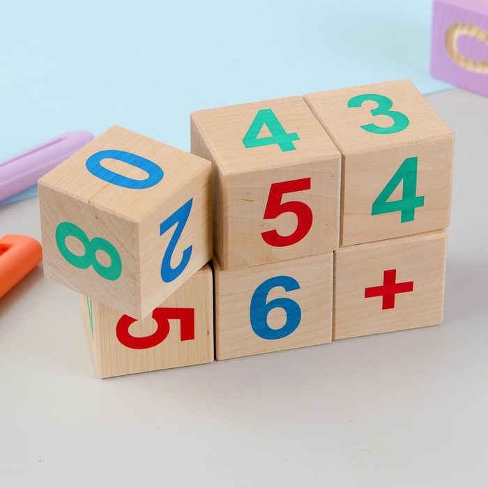 Кубики «Весёлый счёт», 6 шт. деревянные кубики весёлый счёт с закругленными углами 9 штук