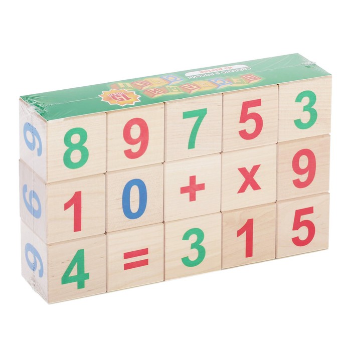 Кубики "Веселый счет", 15 шт.