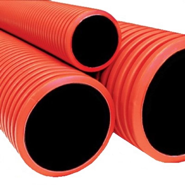 Труба ПНД "ДКС" 160911, гофро, двустенная, жесткая, d=110мм, 12кПа, 6 м